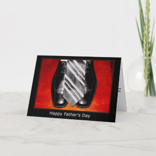 Happy Father's Day Black Shoes and Tie Card