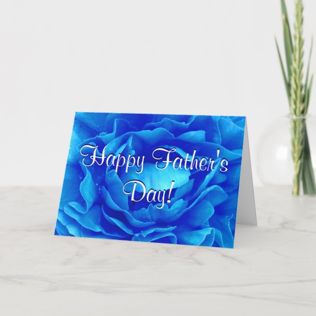 Happy Father's Day Blue Rose Card (Front)