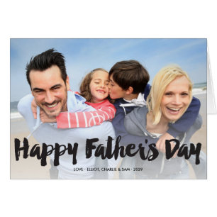 Happy Father's Day Bold Brush Script Photo Card