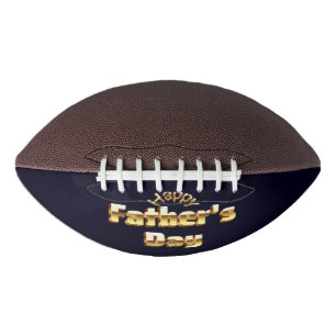 Happy Father's Day Bold Gold 3D Text Design Football