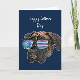 Happy Father's day boxer dog greeting card