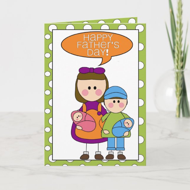 happy father's day (boy/girl/twins) card (Front)