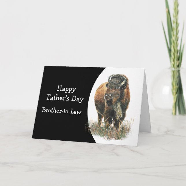 Happy Father's Day Brother-in-Law  Buffalo Bison Card (Front)