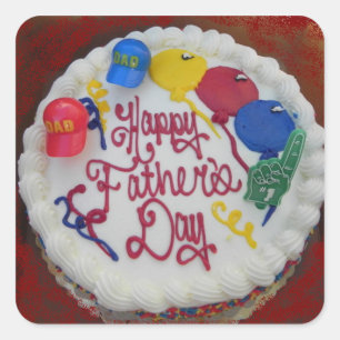 Happy Father's Day Cake Square Sticker