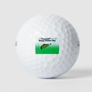 Happy Fathers Day Card fishing boating Golf Balls