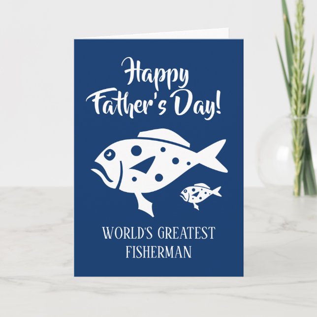 Happy Father's Day card for world's best fisherman (Front)
