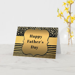 Happy Father's Day Card Gold Black Modern Design