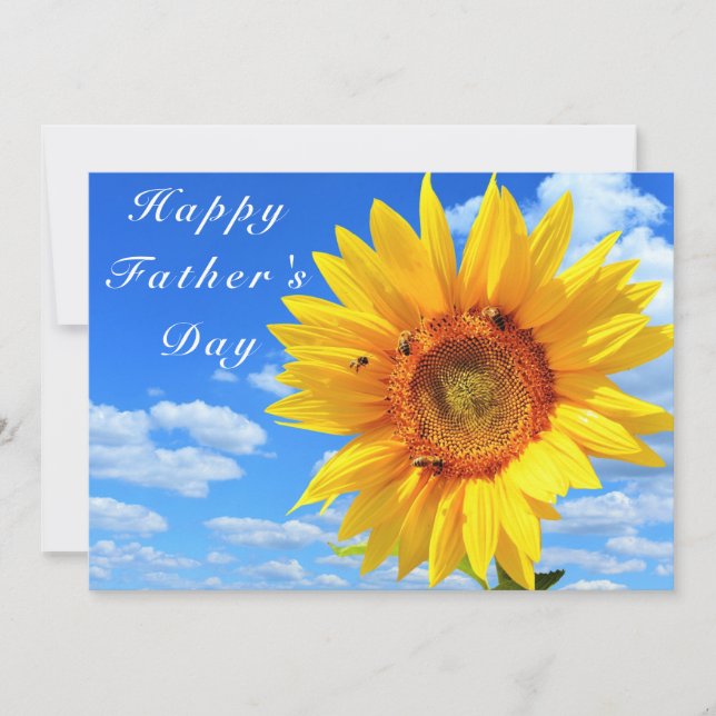 Happy Father's Day Card Sunflower and Bees (Front)