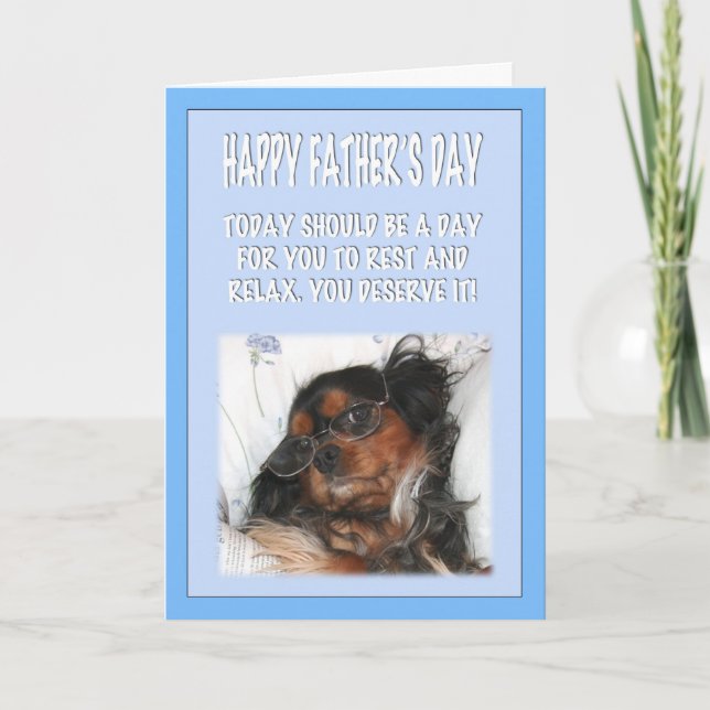 Happy Father's Day Cavalier King Charles Spaniel Card (Front)