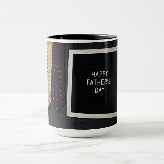 Happy Father's Day Classic Black Coffee Mug (Center)