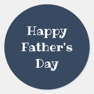 Happy Father's Day Classic Navy Blue Simple Classic Round Sticker