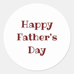 Happy Father's Day Classic Red Typography  Round Sticker