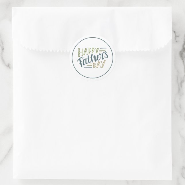 Happy Father's Day Classic Round Sticker (Bag)