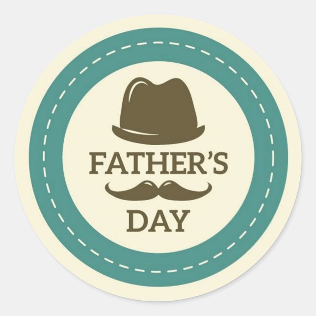 Happy Father's Day  Classic Round Sticker (Front)