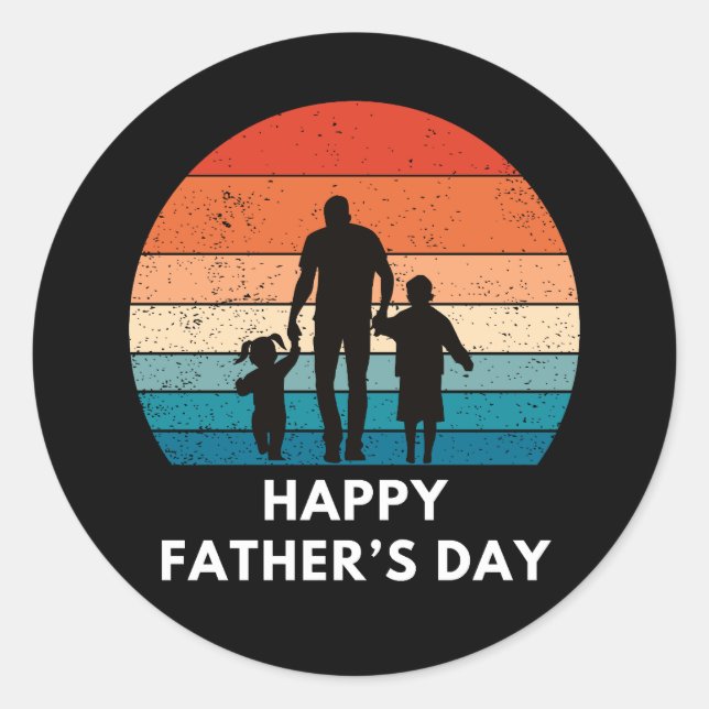 Happy fathers day classic round sticker (Front)