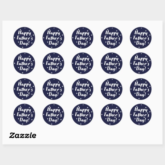 Happy Fathers Day Classic Round Sticker (Sheet)