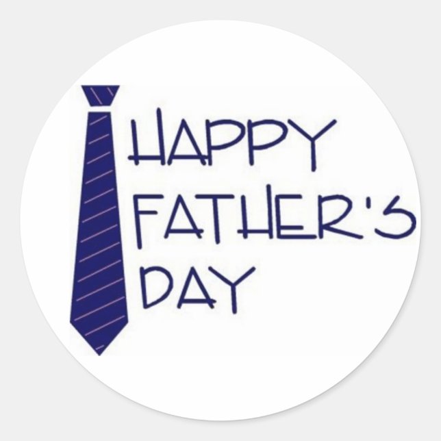 Happy Fathers Day Classic Round Sticker (Front)