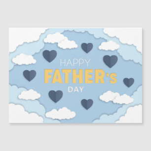 Happy Father's Day clouds and hearts Card