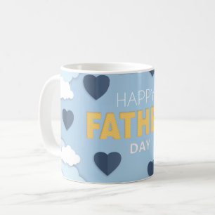 Happy Father's Day clouds and hearts Coffee Mug