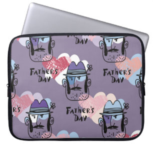 Happy Father's day. Collection unique greeting car Laptop Sleeve