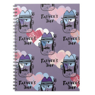 Happy Father's day. Collection unique greeting car Notebook