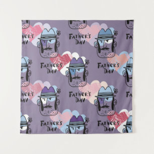 Happy Father's day. Collection unique greeting car Tapestry