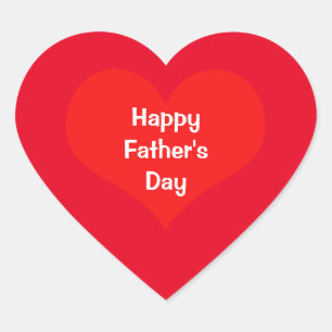 Happy Fathers Day  Colourful Heart Custom Red Whit Sticker