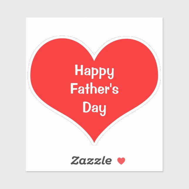 Happy Fathers Day  Colourful Heart Red White Custo (Sheet)