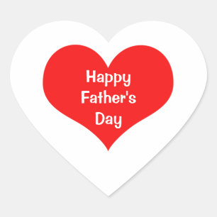 Happy Fathers Day  Colourful Heart Red White Custo Heart Sticker