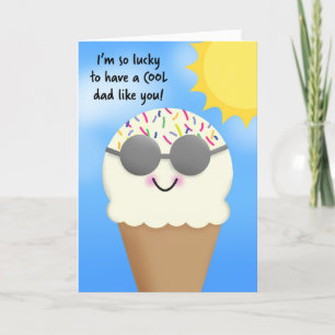 Happy Father's Day Cool Dad Cute Ice Cream Cone Holiday Card