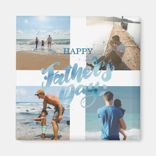 Happy Father's Day Cool Photo Collage Magnet