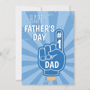 Happy Father's Day Cool Retro Blue Best Dad Holiday Card