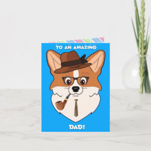 Happy Father's Day Corgi Cartoon Card