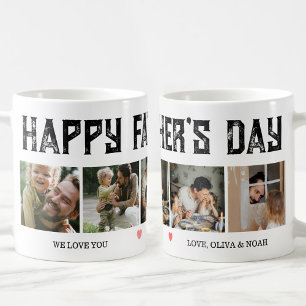 Happy Father's Day Custom 5 Photo Dad Gift Coffee Mug