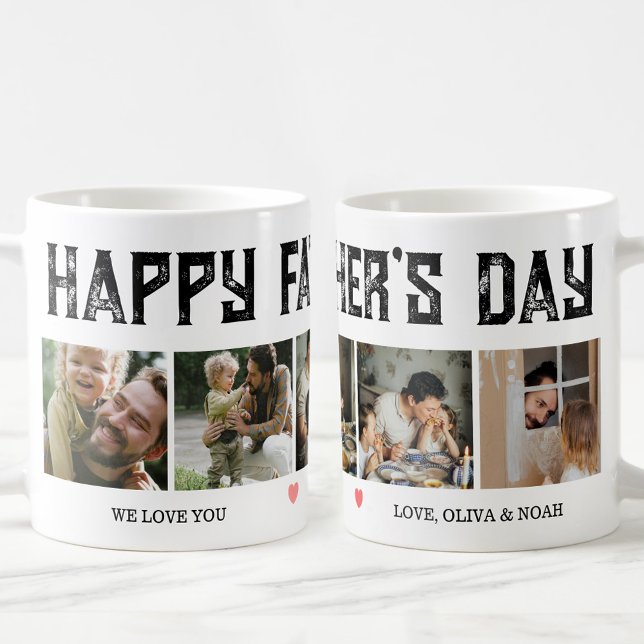 Happy Father's Day Custom 5 Photo Dad Gift Coffee Mug (Creator Uploaded)