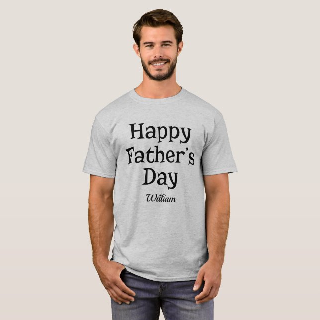 Happy Fathers Day Custom Add Dad or Kids Name T-Shirt (Front Full)