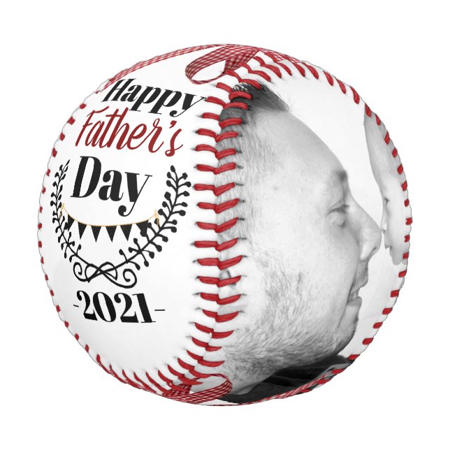 Happy Father's Day Custom Family Photos Baseball (Angled)