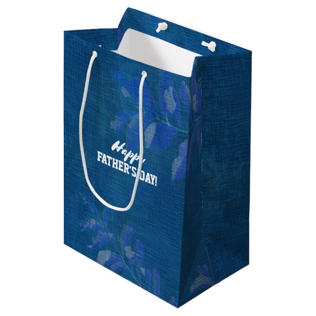 Happy Father's Day. Custom Name  Medium Gift Bag (Front Angled)