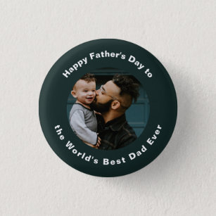Happy Father's Day   Custom photo and Text Cute 3 Cm Round Badge