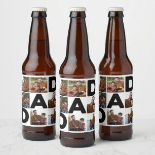 Happy Father's Day Custom Photo Beer Bottle Label