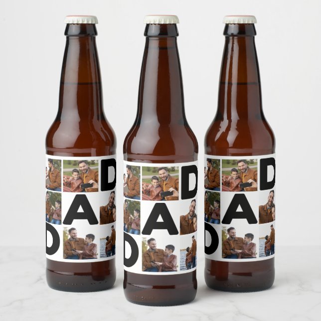 Happy Father's Day Custom Photo Beer Bottle Label (Bottles)