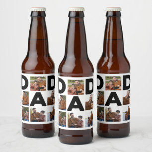 Happy Father's Day Custom Photo Beer Bottle Label
