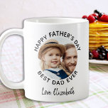 Happy Father's Day Custom Photo Best Dad Ever Coffee Mug<br><div class="desc">Surprise dad this fathers day with a personalised photo coffee mug. "Best DAD Ever" Personalise this dad mug with favourite photo, and name.. Visit our collection for the best dad father's day gifts and personalised dad gifts. COPYRIGHT © 2020 Judy Burrows, Black Dog Art - All Rights Reserved. Happy Father's...</div>
