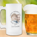 Happy Father's Day Custom Photo Best Dad Ever Frosted Glass Beer Mug<br><div class="desc">Surprise dad this fathers day with a personalised photo beer glass. "Best DAD Ever" Personalise this dad mug with favourite photo, and name.. Visit our collection for the best dad father's day gifts and personalised dad gifts. COPYRIGHT © 2020 Judy Burrows, Black Dog Art - All Rights Reserved. Happy Father's...</div>