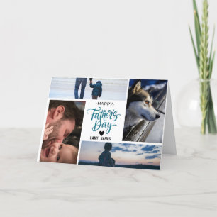 Happy Father's Day Custom Photo Collage Card