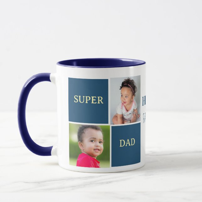 Happy Father's Day Custom Photo  Mug (Left)