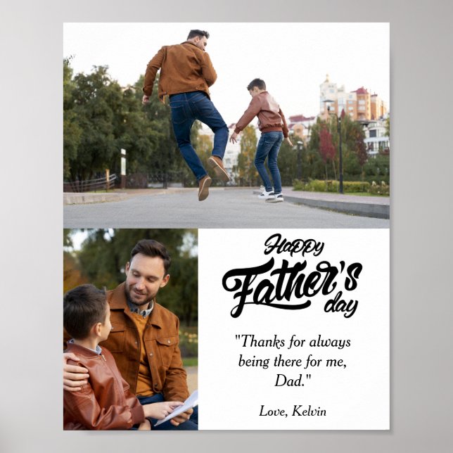 Happy Father's Day Custom Photo Poster (Front)