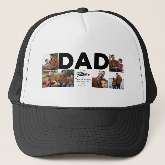 Happy Father's Day Custom Photo Trucker Hat (Front)