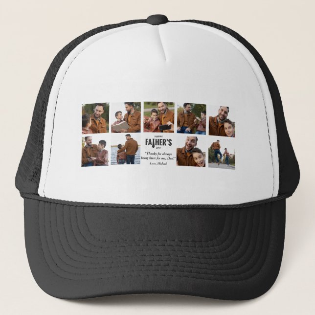 Happy Father's Day Custom Photo Trucker Hat (Front)
