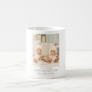 Happy Father's Day Custom Photo Twins Coffee Mug